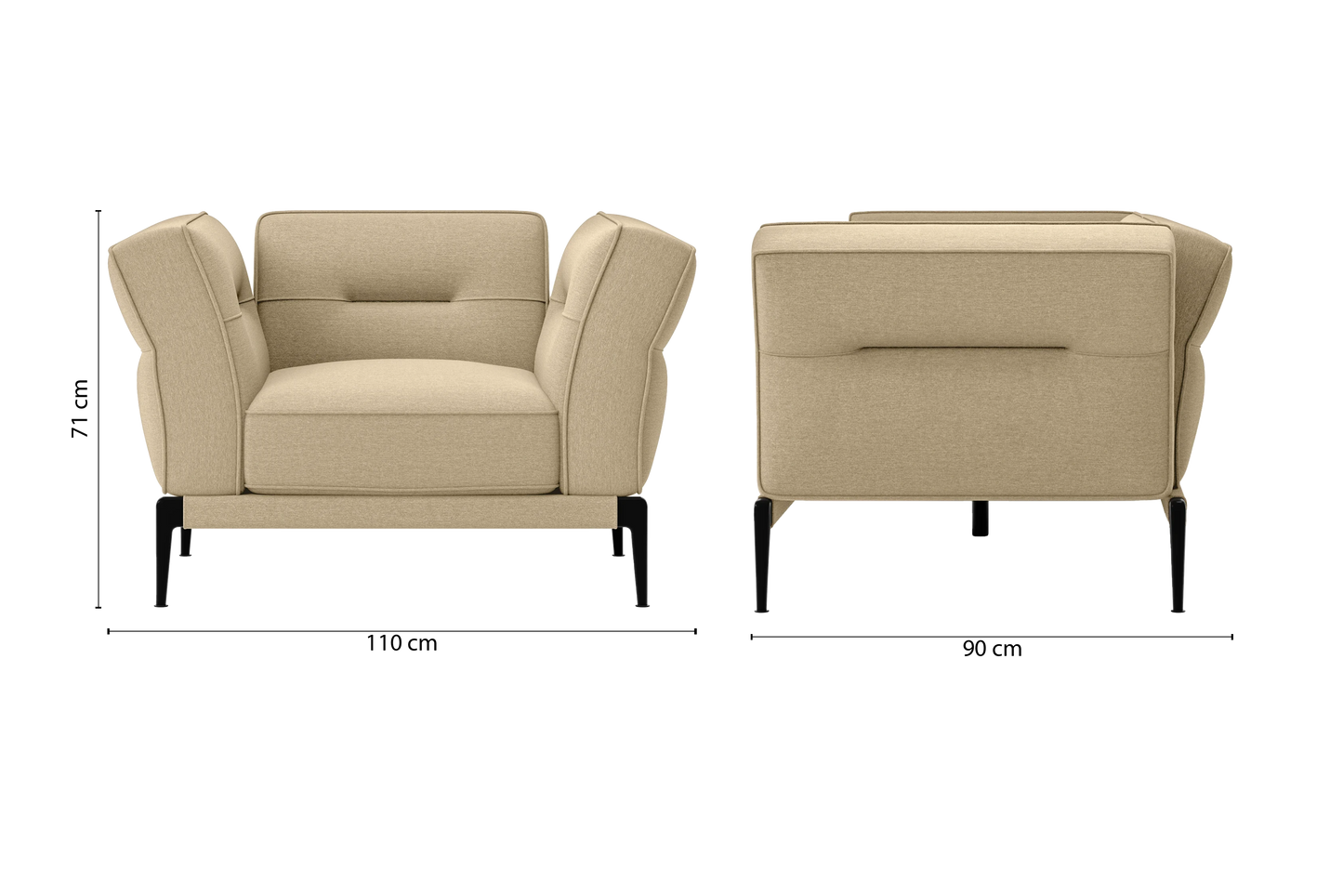 Acerra Armchair Beige Linen Fabric