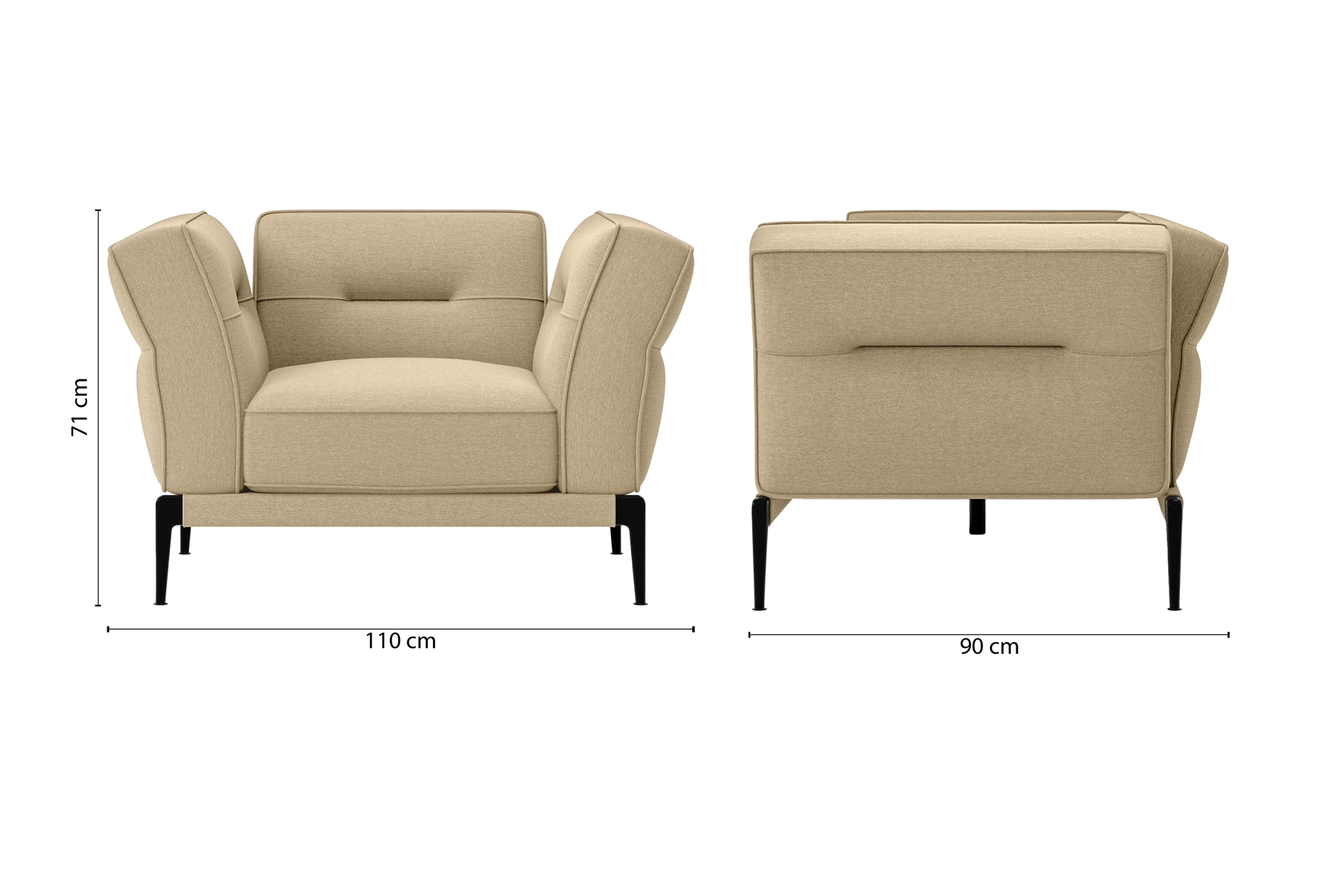 Acerra Armchair Beige Linen Fabric