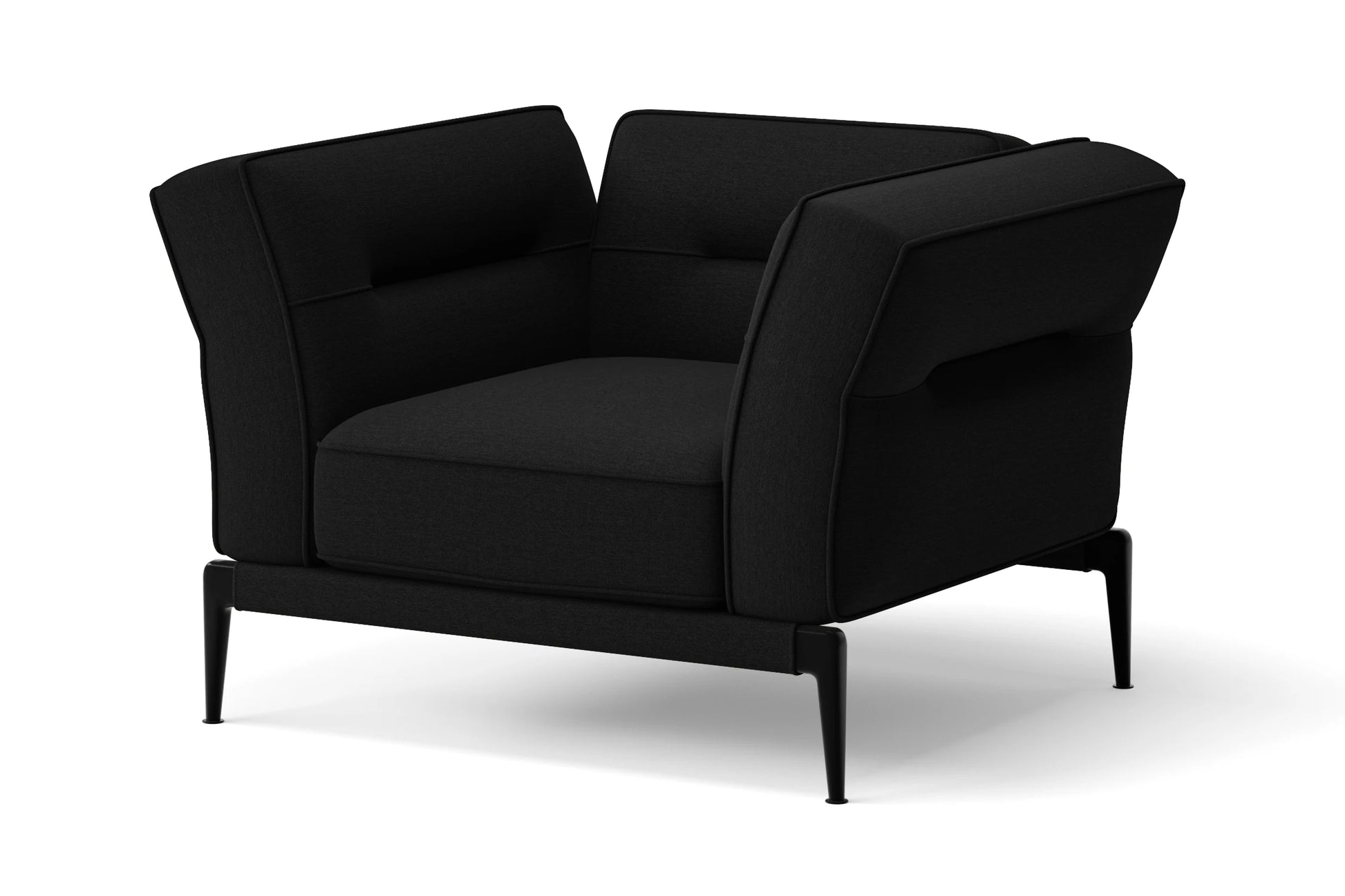 Acerra Armchair Black Linen Fabric