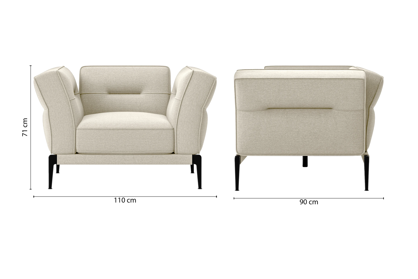 Acerra Armchair Cream Linen Fabric