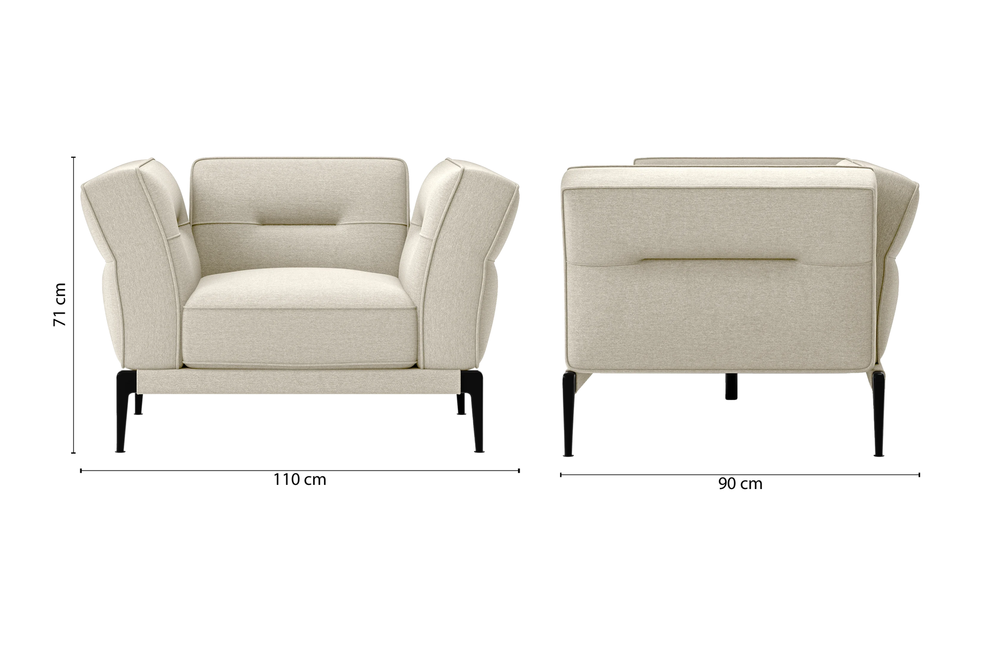 Acerra Armchair Cream Linen Fabric