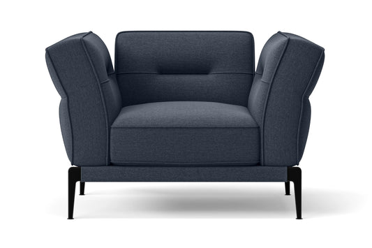 Acerra Armchair Dark Blue Linen Fabric