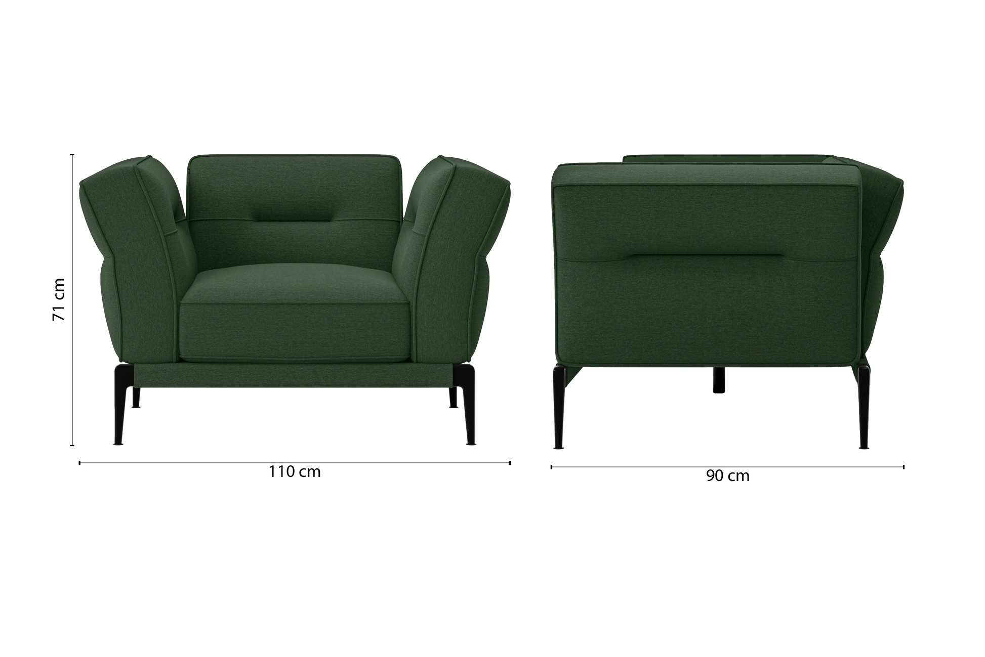 Acerra Armchair Forest Green Linen Fabric