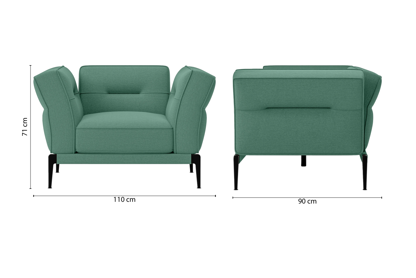 Acerra Armchair Mint Green Linen Fabric