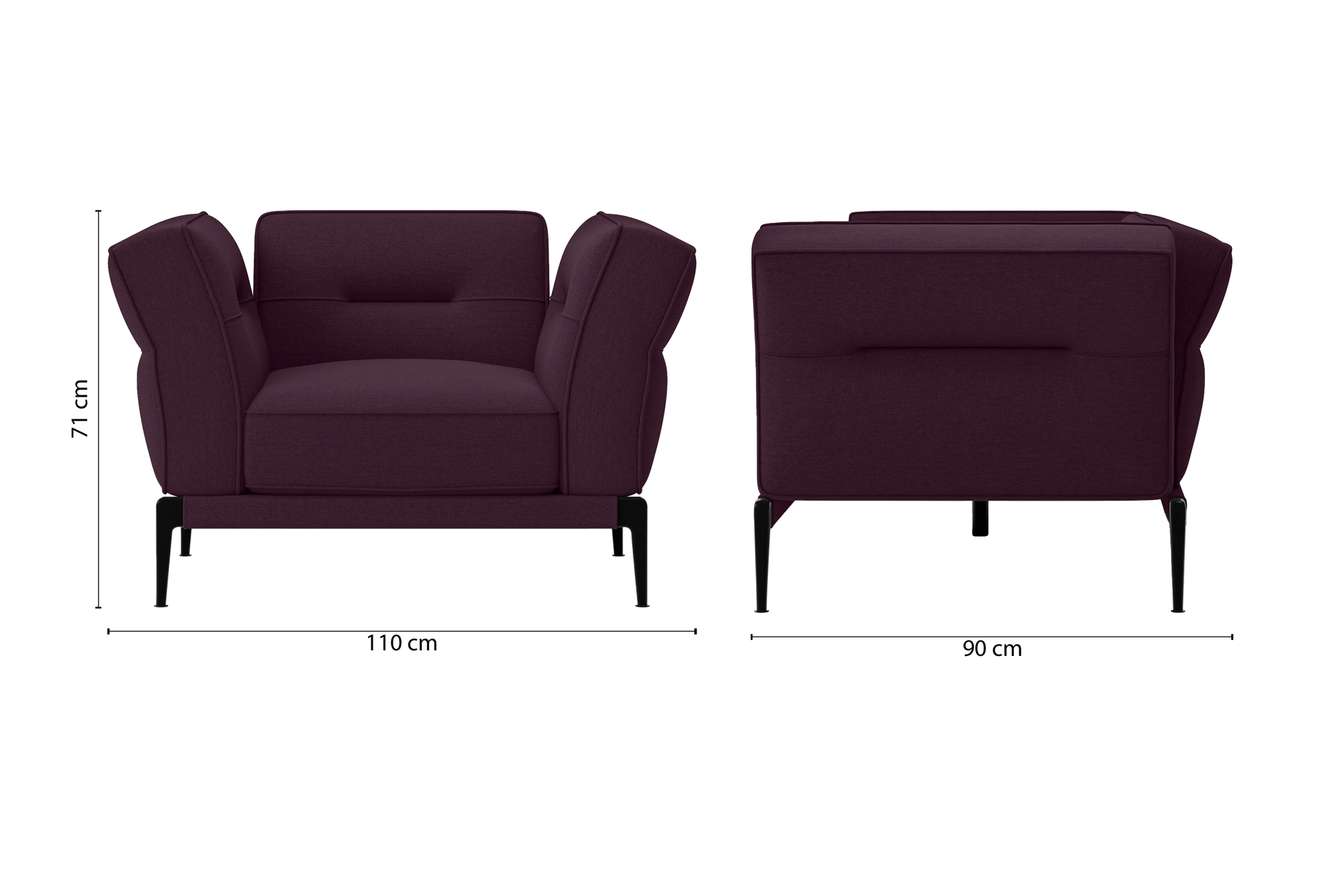 Acerra Armchair Purple Linen Fabric