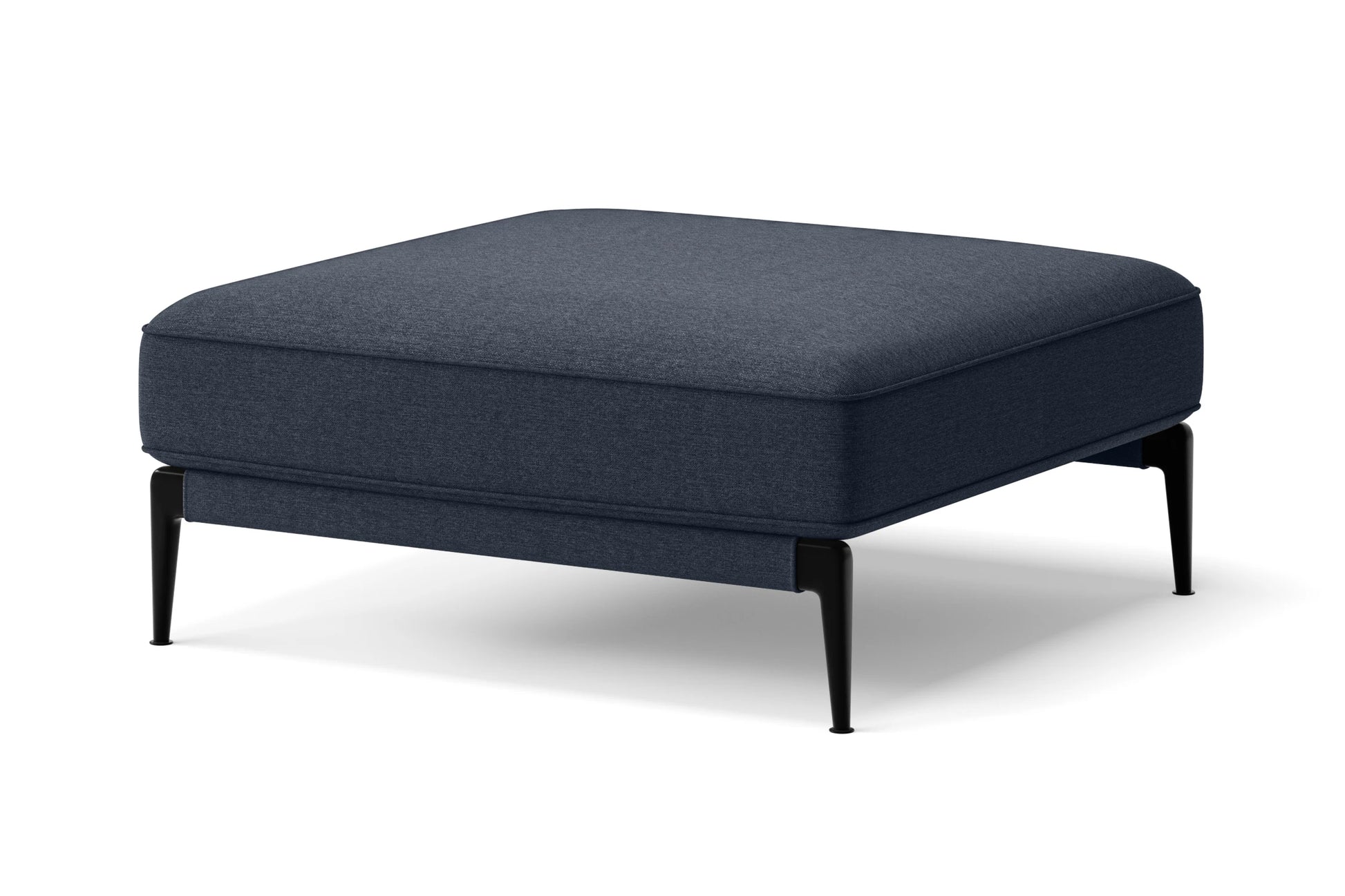 Acerra Ottoman Dark Blue Linen Fabric