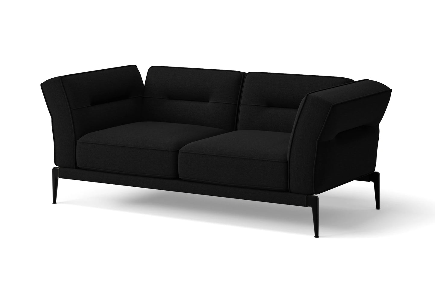 Acerra 2 Seater Sofa Black Linen Fabric