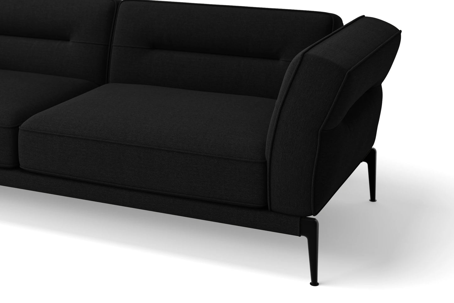 Acerra 2 Seater Sofa Black Linen Fabric