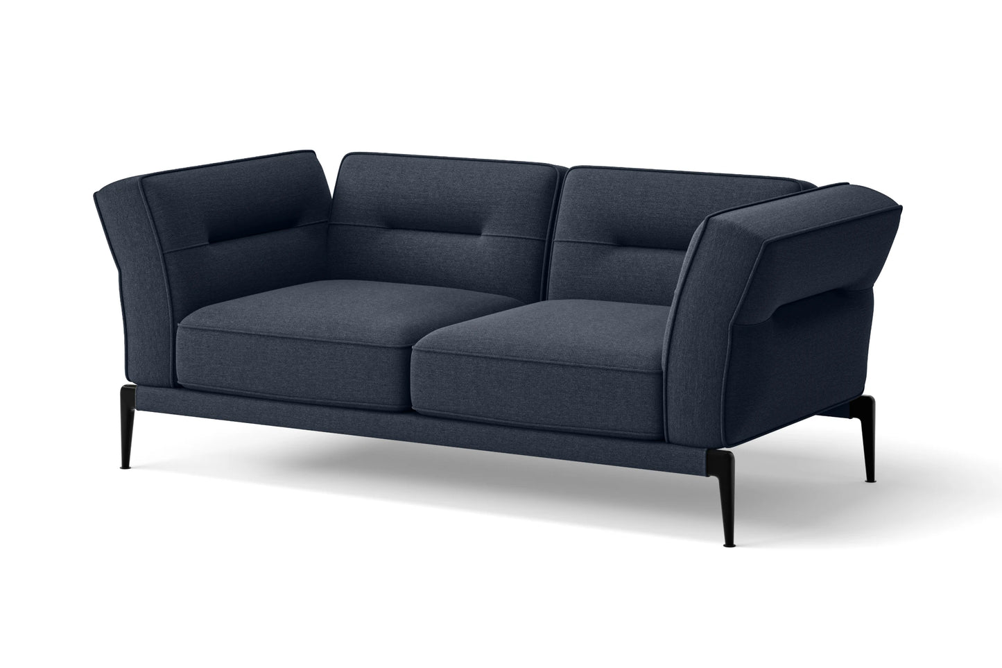 Acerra 2 Seater Sofa Dark Blue Linen Fabric