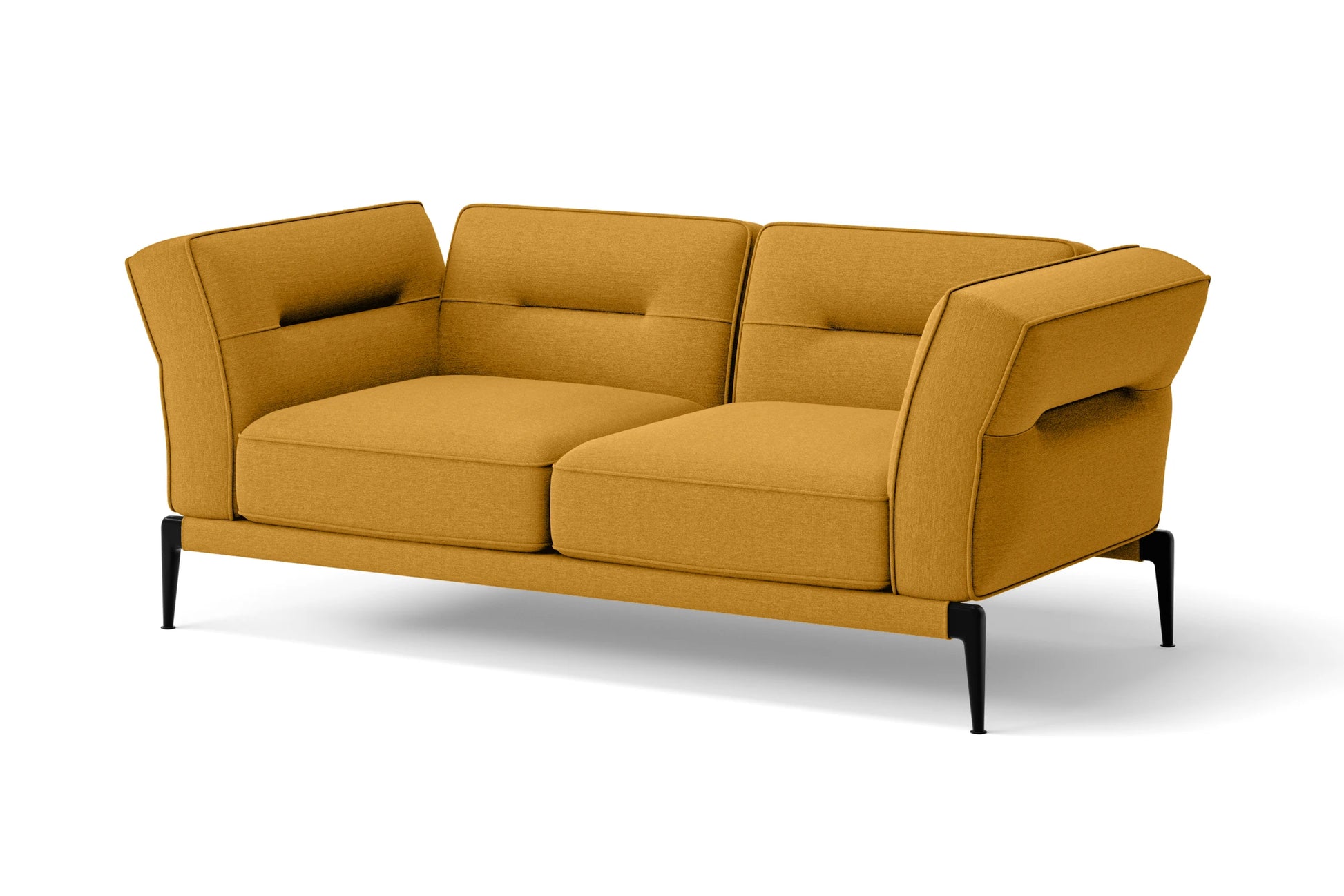 Acerra 2 Seater Sofa Yellow Linen Fabric