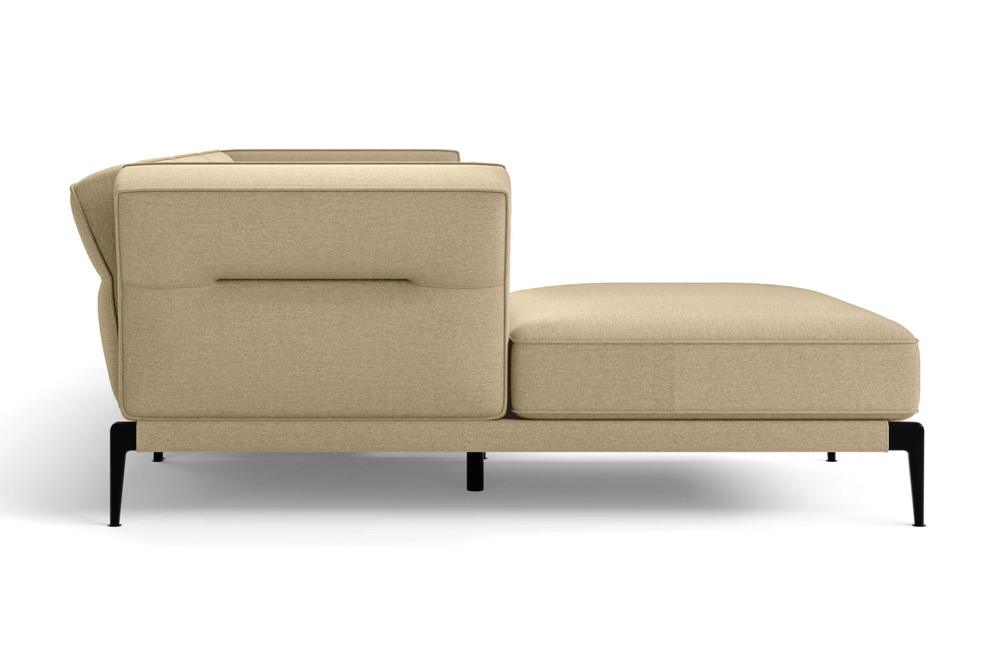 Acerra 3 Seater Left Hand Facing Chaise Lounge Corner Sofa Beige Linen Fabric