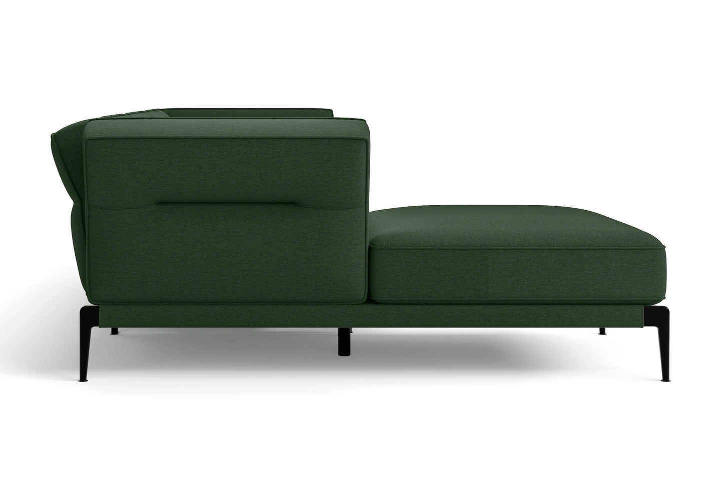 Acerra 3 Seater Left Hand Facing Chaise Lounge Corner Sofa Forest Green Linen Fabric