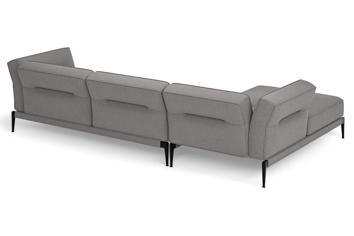 Acerra 3 Seater Left Hand Facing Chaise Lounge Corner Sofa Grey Linen Fabric