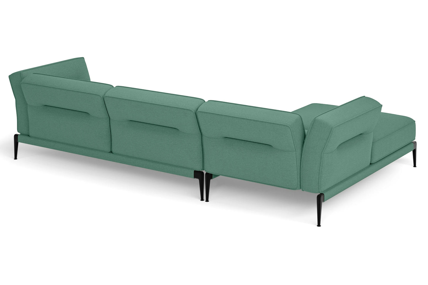 Acerra 3 Seater Left Hand Facing Chaise Lounge Corner Sofa Mint Green Linen Fabric