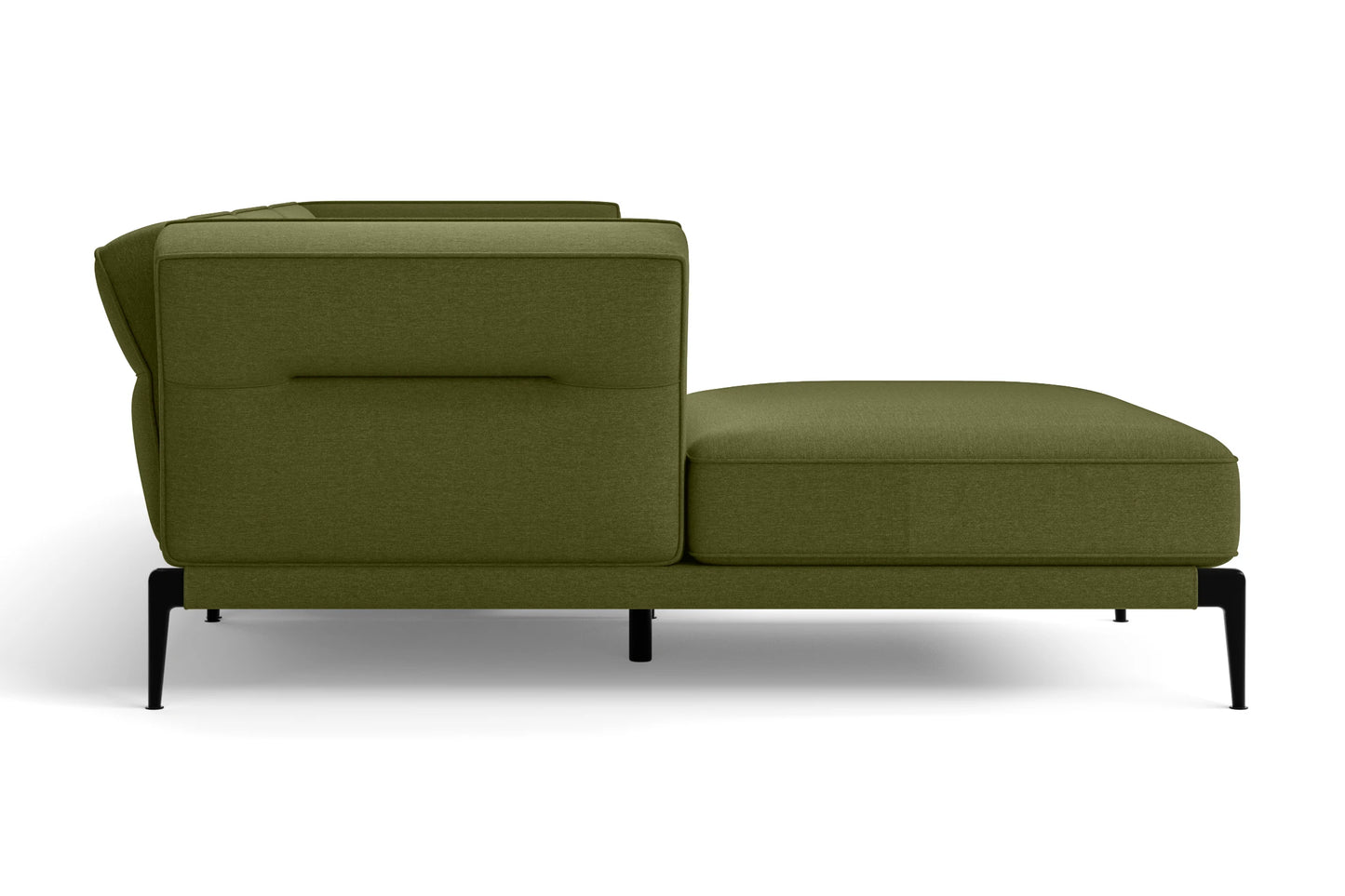 Acerra 3 Seater Left Hand Facing Chaise Lounge Corner Sofa Olive Linen Fabric