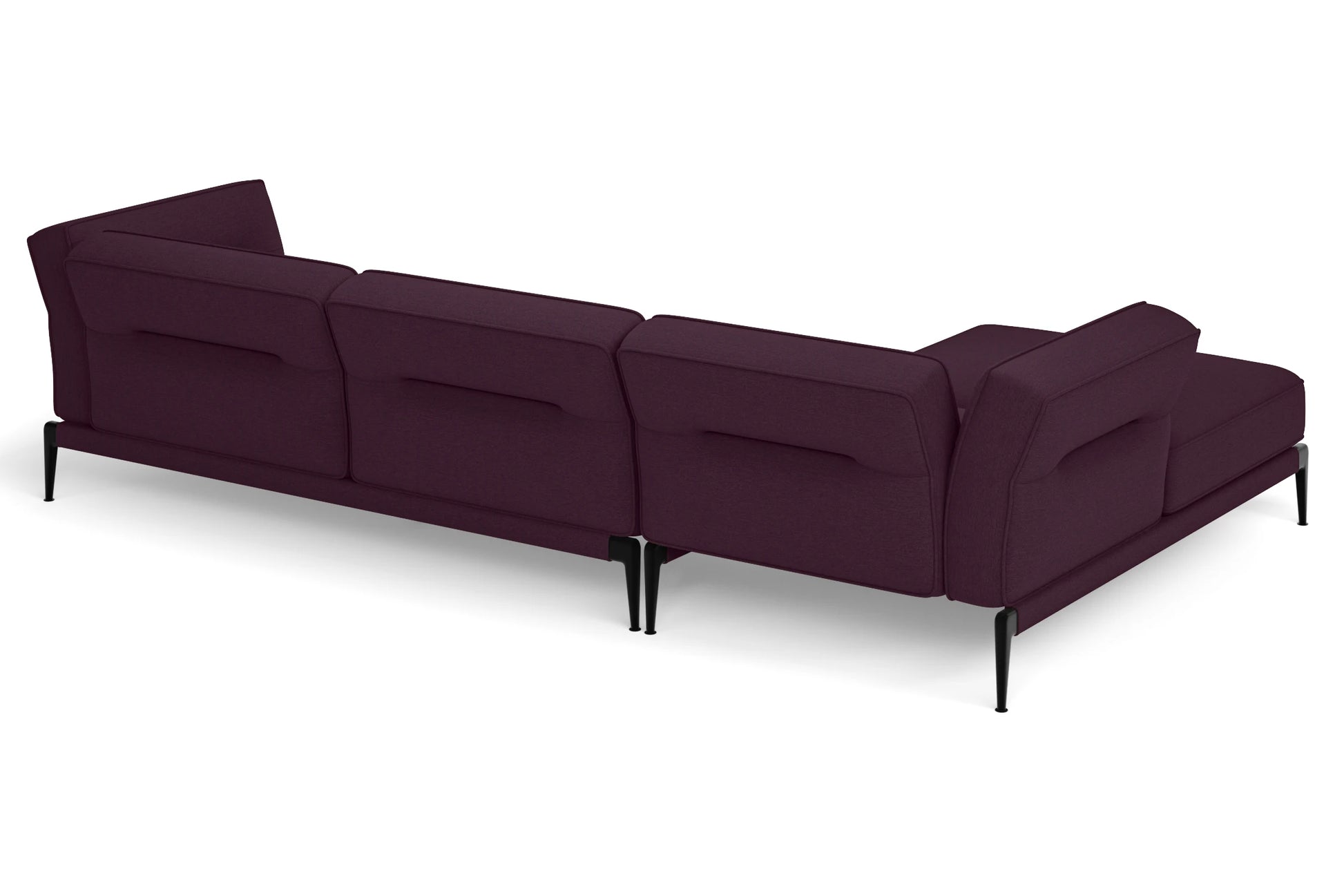 Acerra 3 Seater Left Hand Facing Chaise Lounge Corner Sofa Purple Linen Fabric