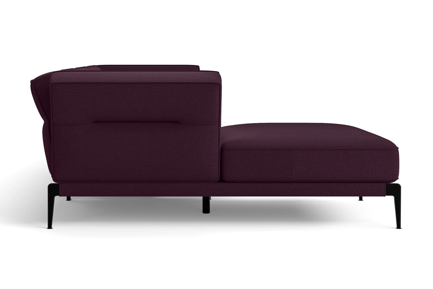 Acerra 3 Seater Left Hand Facing Chaise Lounge Corner Sofa Purple Linen Fabric