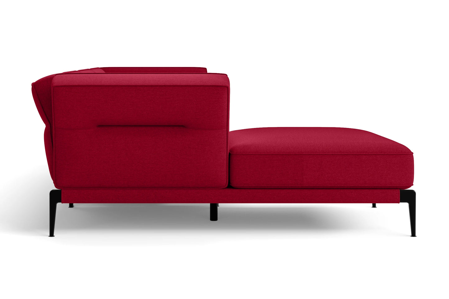 Acerra 3 Seater Left Hand Facing Chaise Lounge Corner Sofa Red Linen Fabric