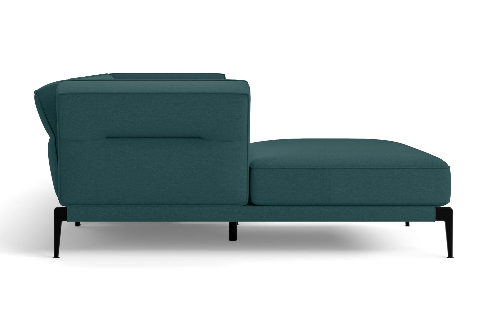 Acerra 3 Seater Left Hand Facing Chaise Lounge Corner Sofa Teal Linen Fabric