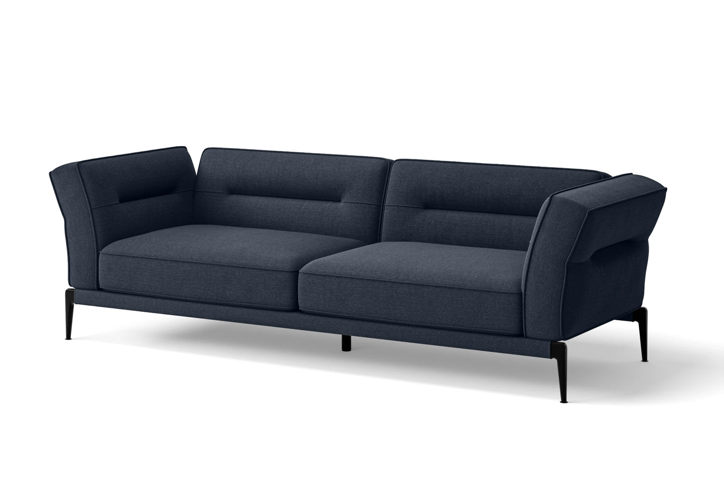 Acerra 3 Seater Sofa Dark Blue Linen Fabric