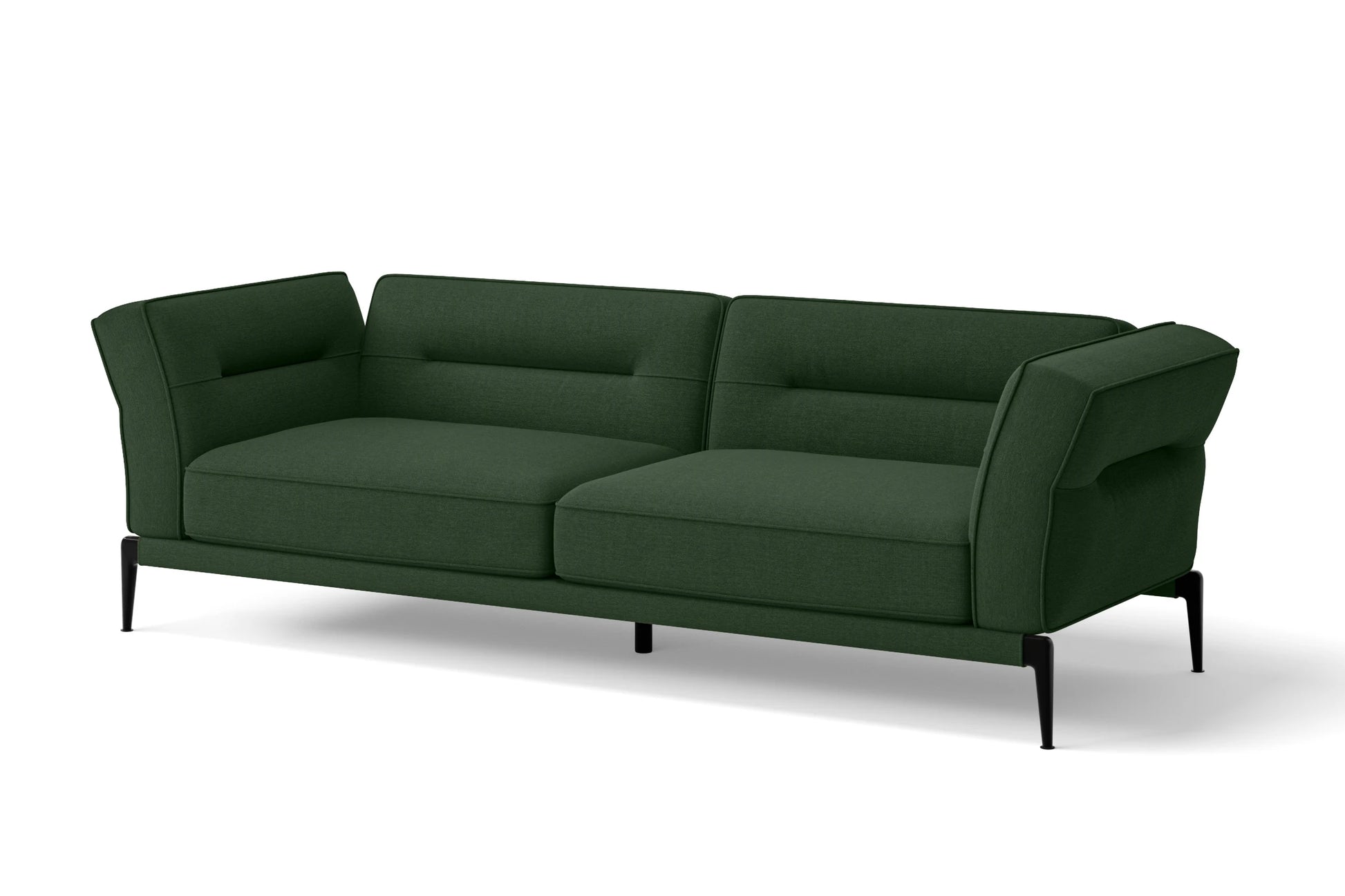 Acerra 3 Seater Sofa Forest Green Linen Fabric