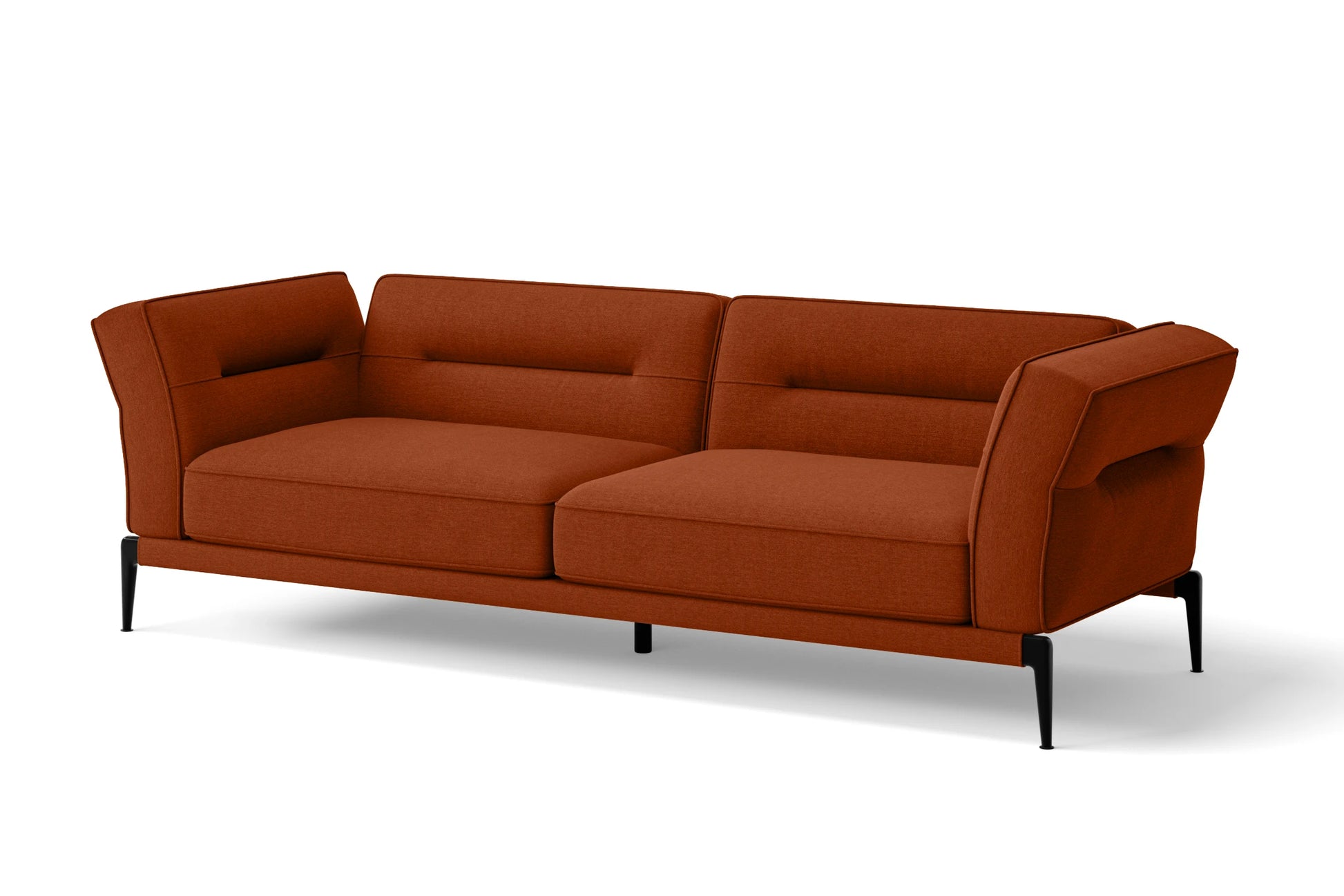 Acerra 3 Seater Sofa Orange Linen Fabric