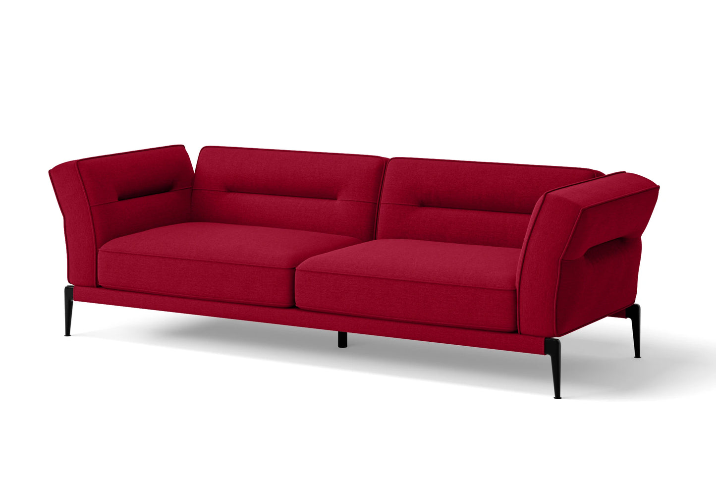 Acerra 3 Seater Sofa Red Linen Fabric