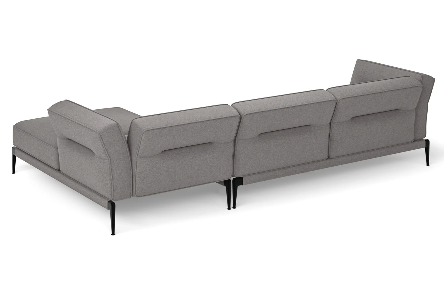 Acerra 3 Seater Right Hand Facing Chaise Lounge Corner Sofa Grey Linen Fabric