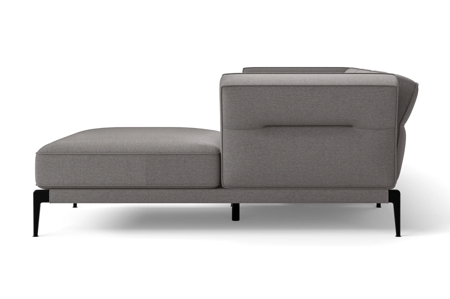 Acerra 3 Seater Right Hand Facing Chaise Lounge Corner Sofa Grey Linen Fabric