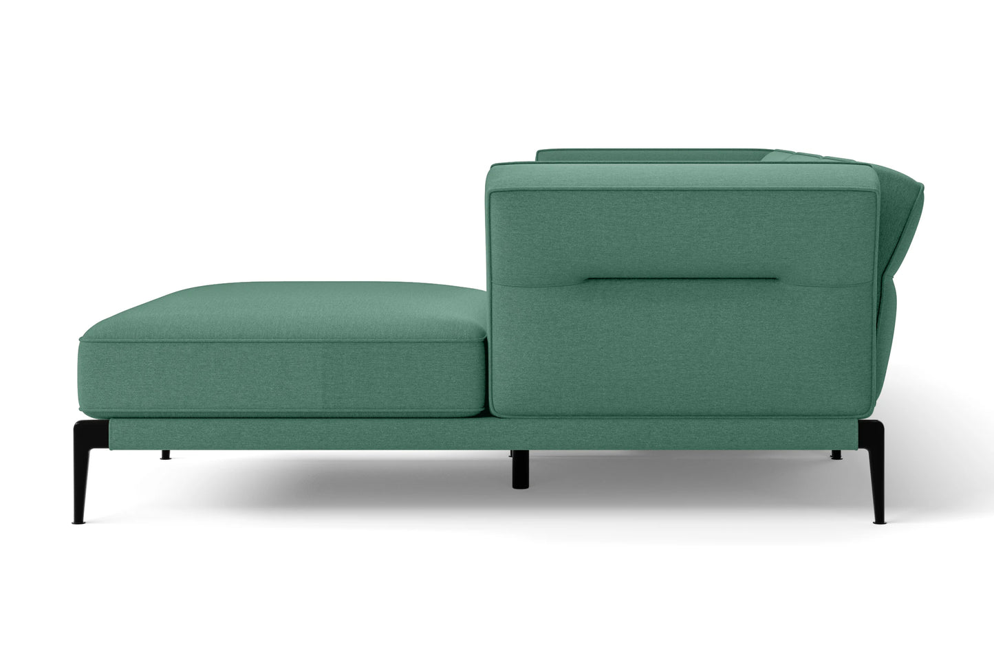 Acerra 3 Seater Right Hand Facing Chaise Lounge Corner Sofa Mint Green Linen Fabric