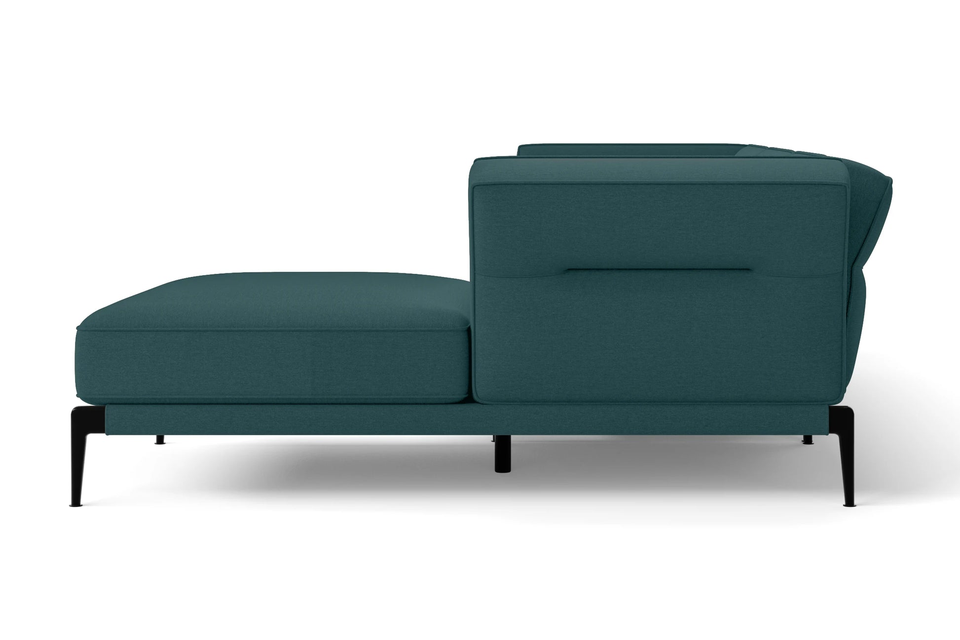 Acerra 3 Seater Right Hand Facing Chaise Lounge Corner Sofa Teal Linen Fabric