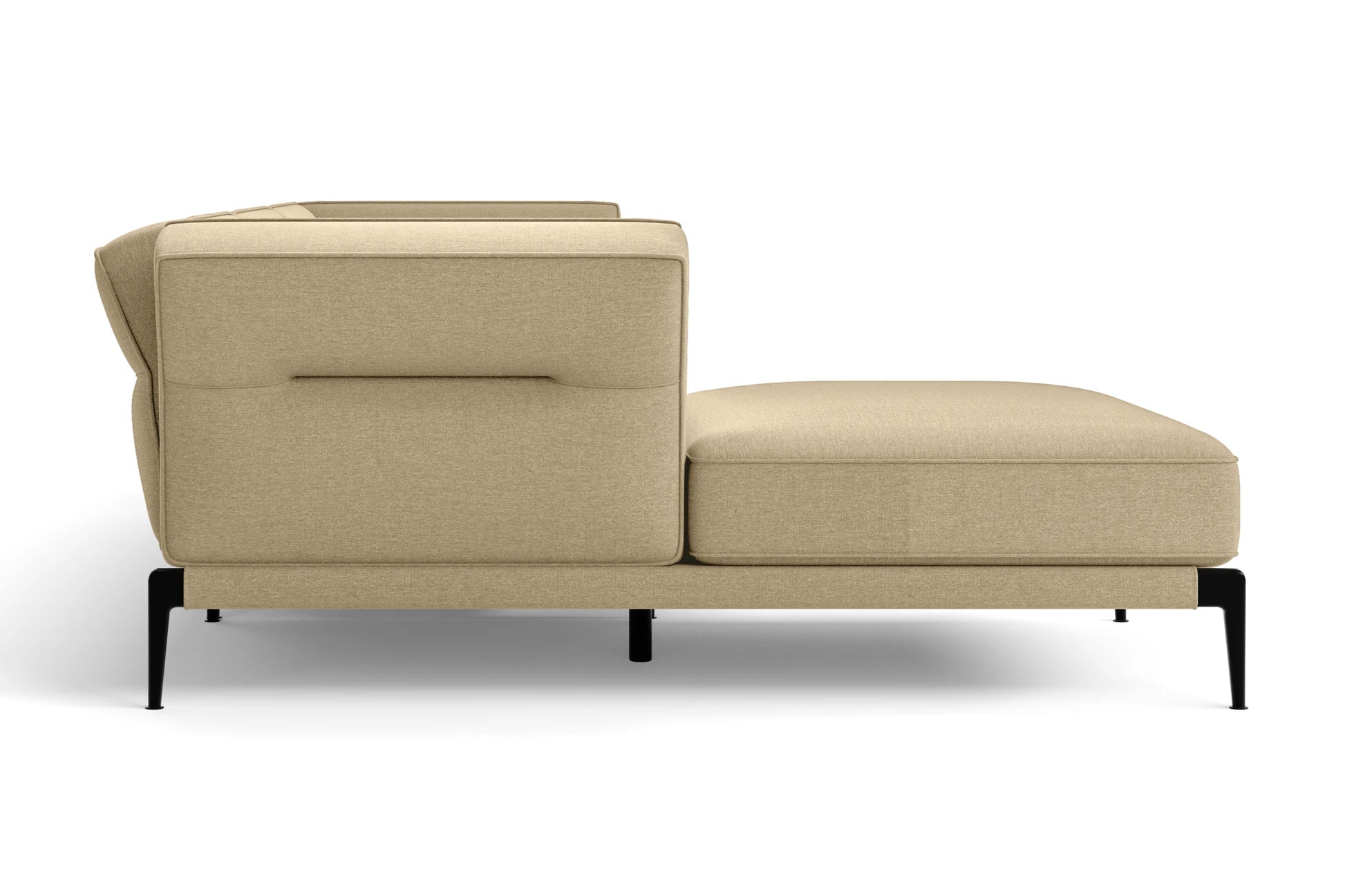 Acerra 4 Seater Left Hand Facing Chaise Lounge Corner Sofa Beige Linen Fabric