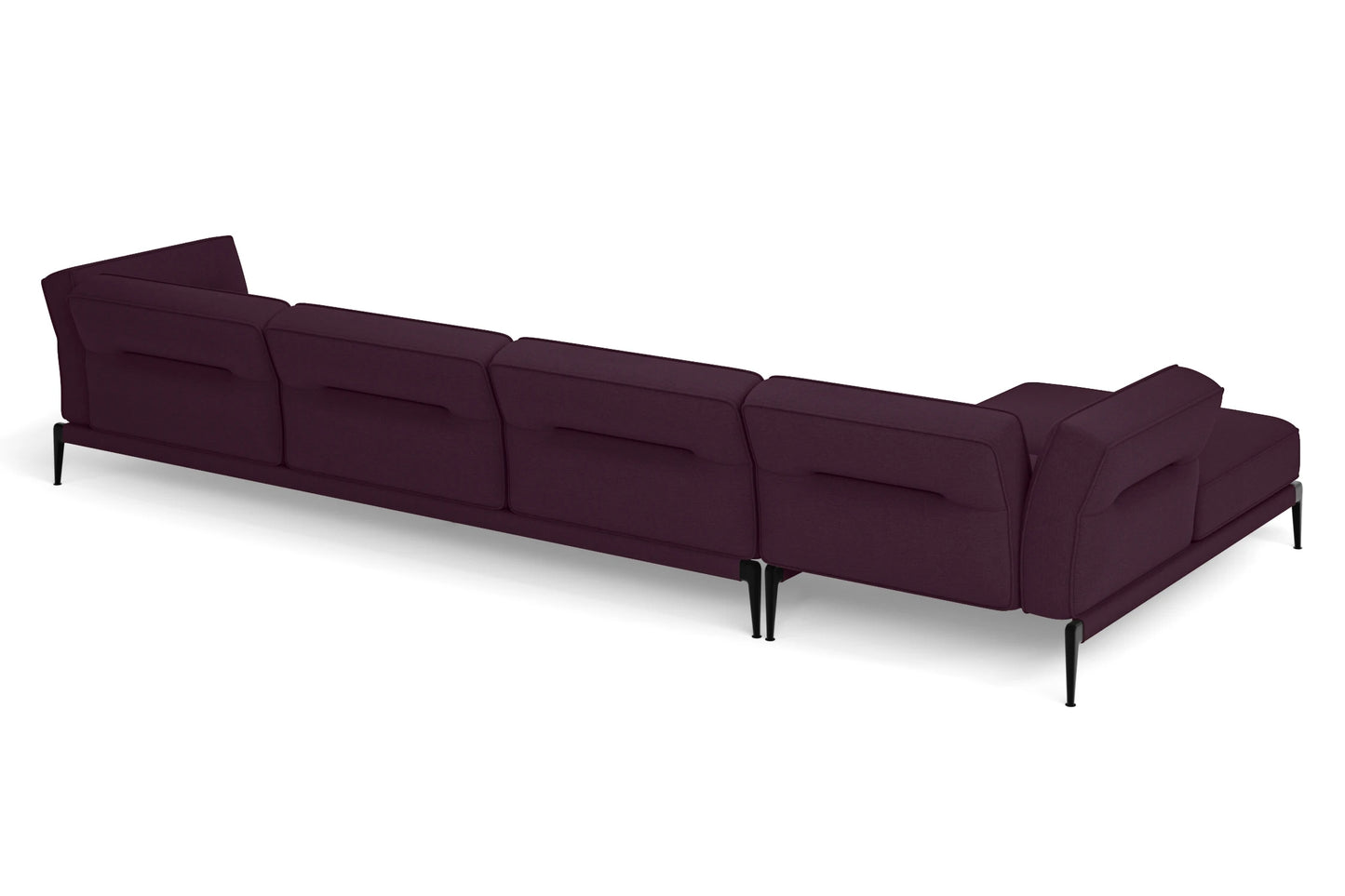 Acerra 4 Seater Left Hand Facing Chaise Lounge Corner Sofa Purple Linen Fabric