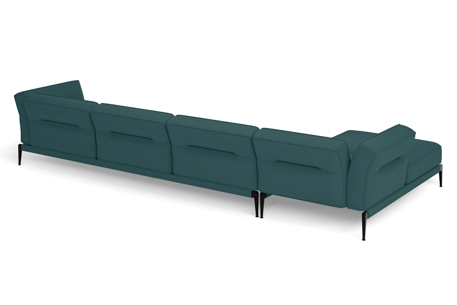 Acerra 4 Seater Left Hand Facing Chaise Lounge Corner Sofa Teal Linen Fabric