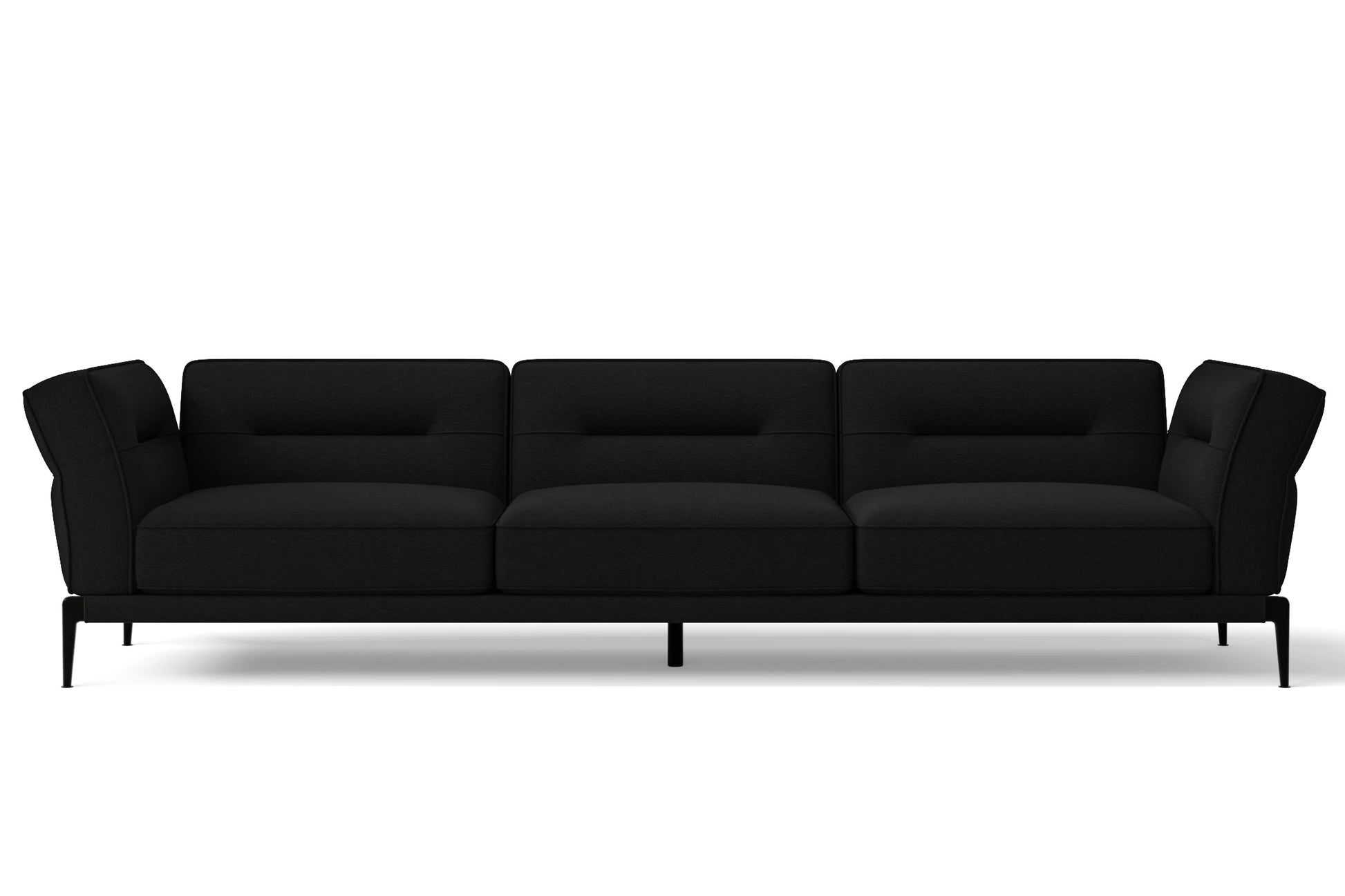 Acerra 4 Seater Sofa Black Linen Fabric