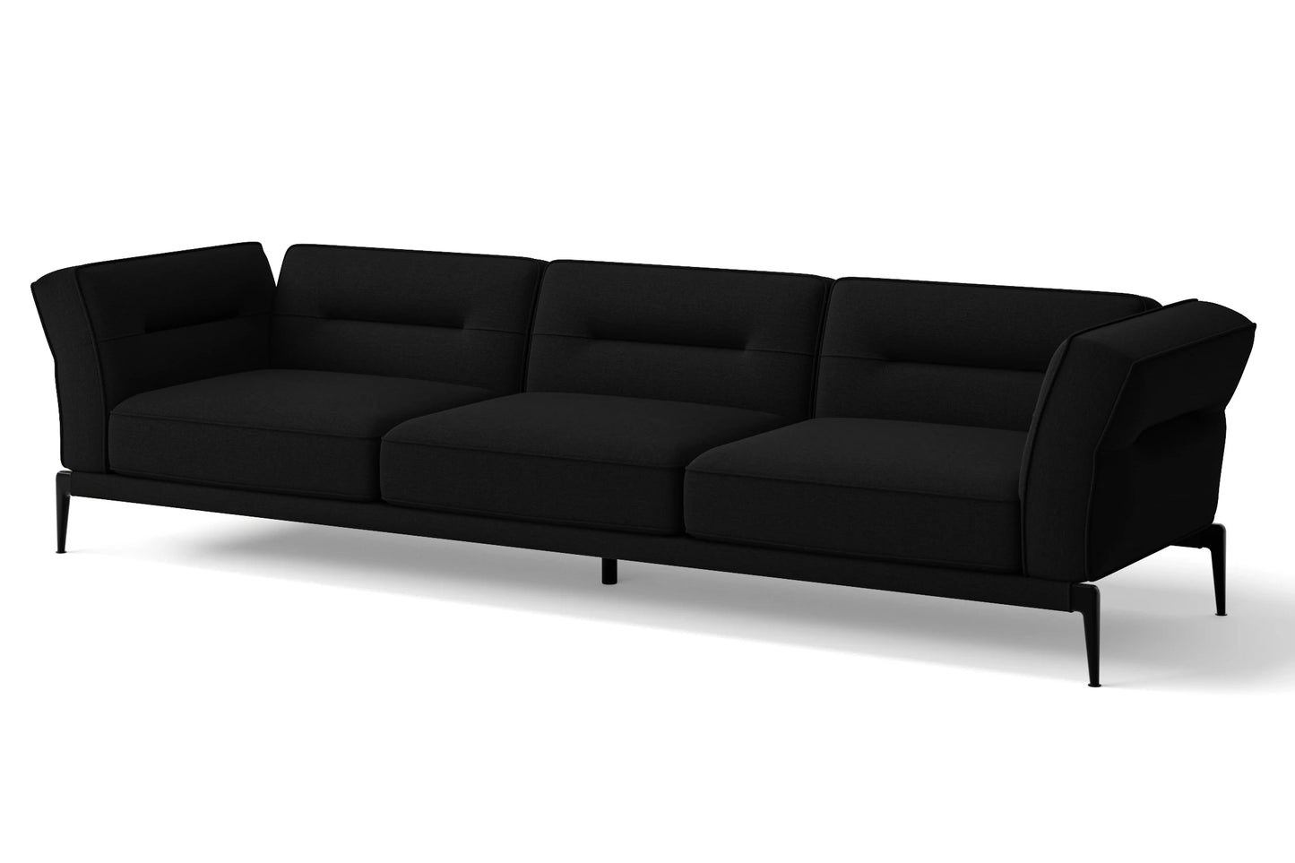 Acerra 4 Seater Sofa Black Linen Fabric