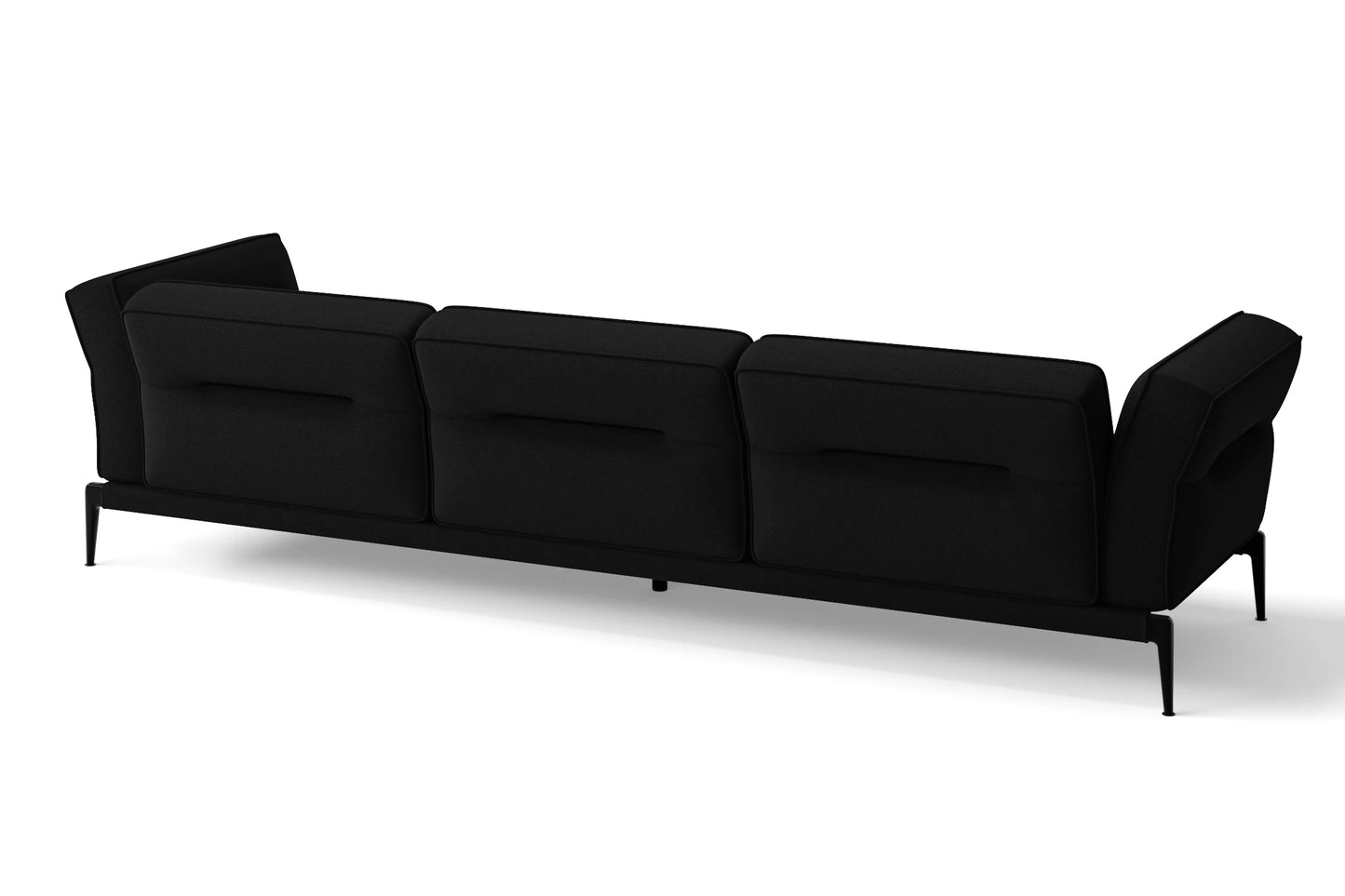 Acerra 4 Seater Sofa Black Linen Fabric