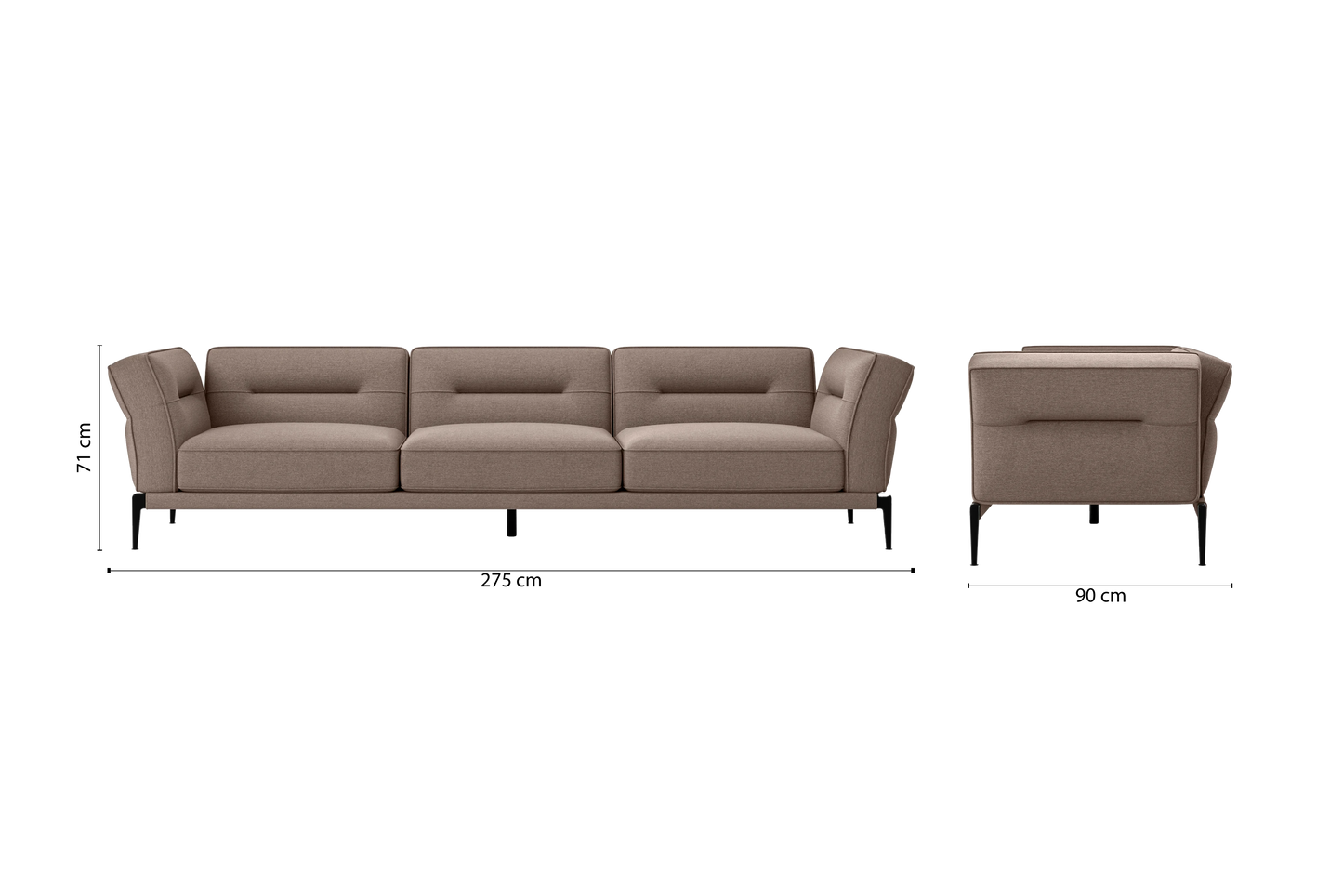 Acerra 4 Seater Sofa Caramel Linen Fabric