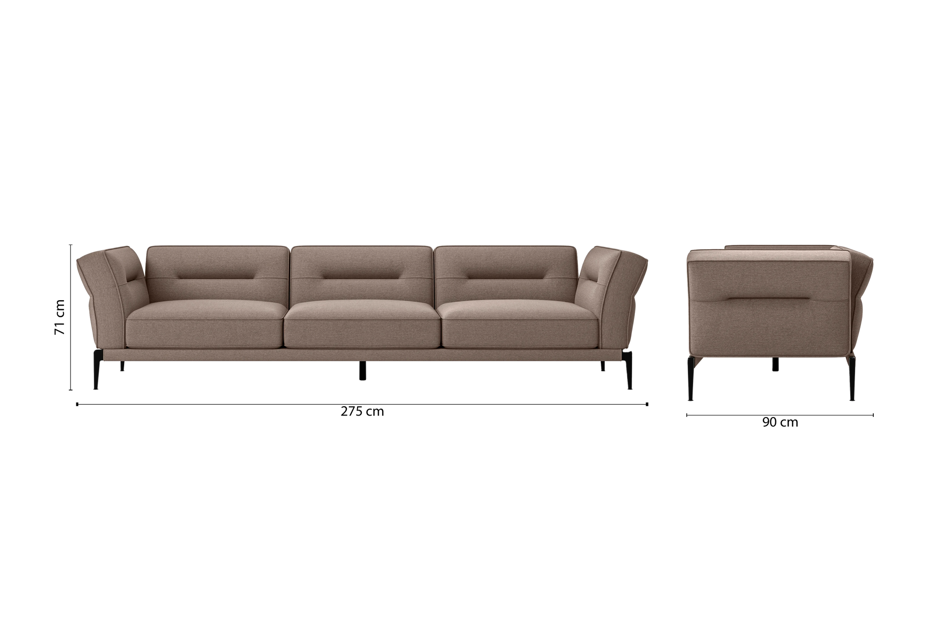 Acerra 4 Seater Sofa Caramel Linen Fabric