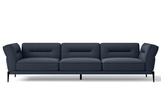 Acerra 4 Seater Sofa Dark Blue Linen Fabric