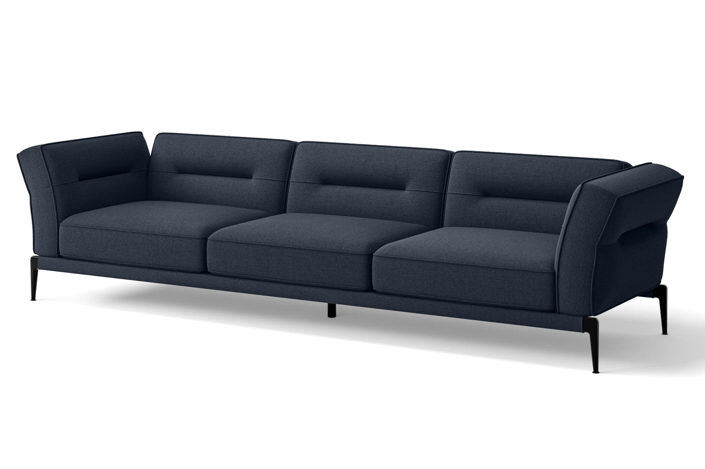 Acerra 4 Seater Sofa Dark Blue Linen Fabric