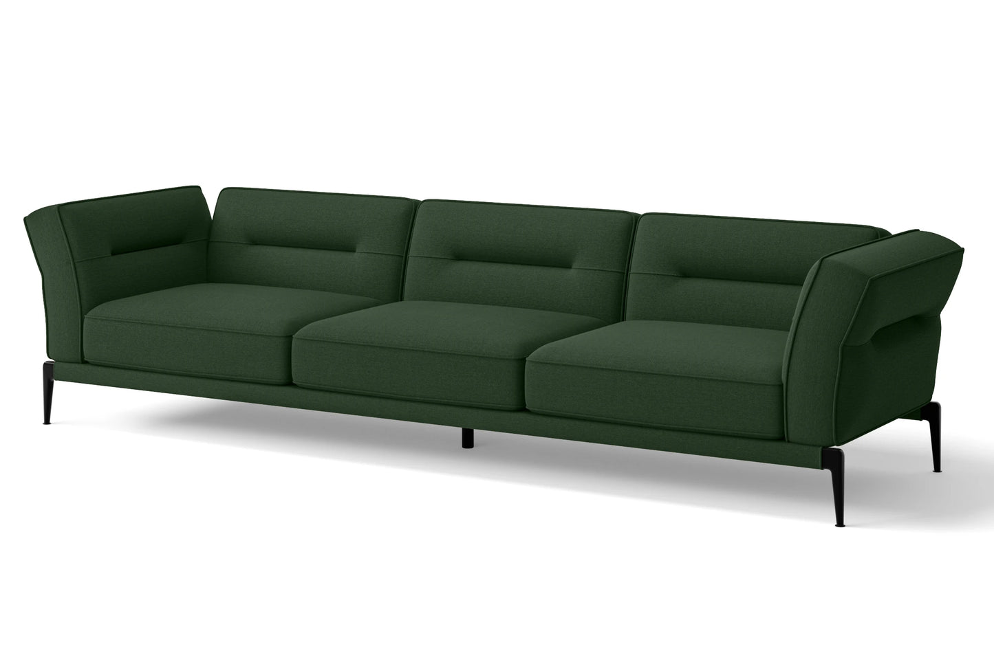 Acerra 4 Seater Sofa Forest Green Linen Fabric