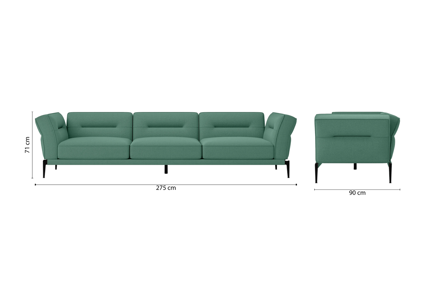 Acerra 4 Seater Sofa Mint Green Linen Fabric