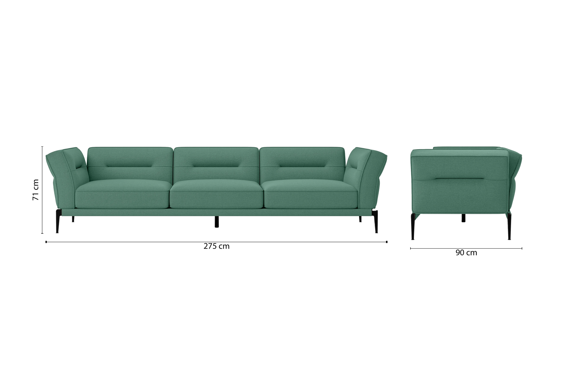 Acerra 4 Seater Sofa Mint Green Linen Fabric