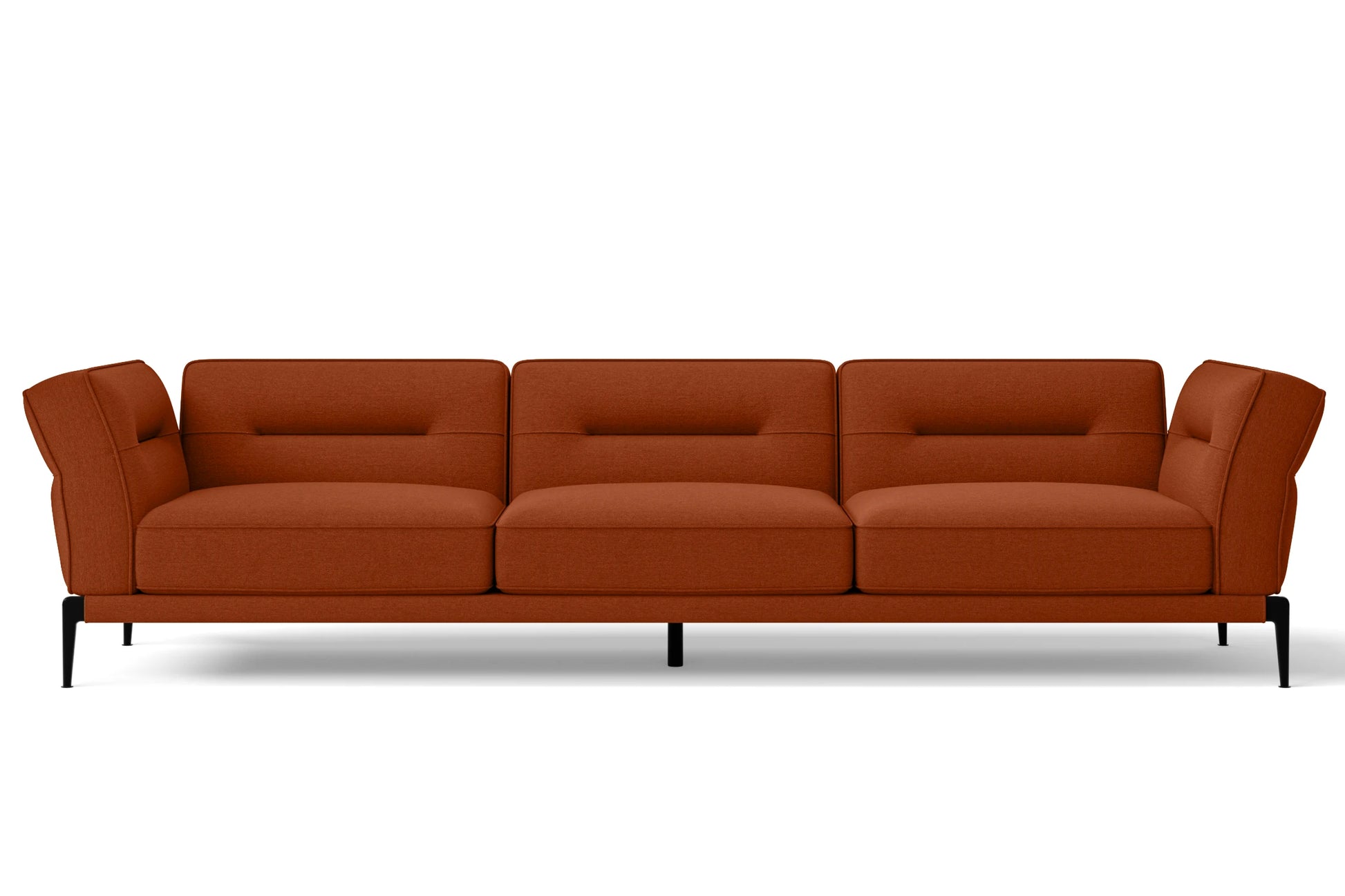 Acerra 4 Seater Sofa Orange Linen Fabric