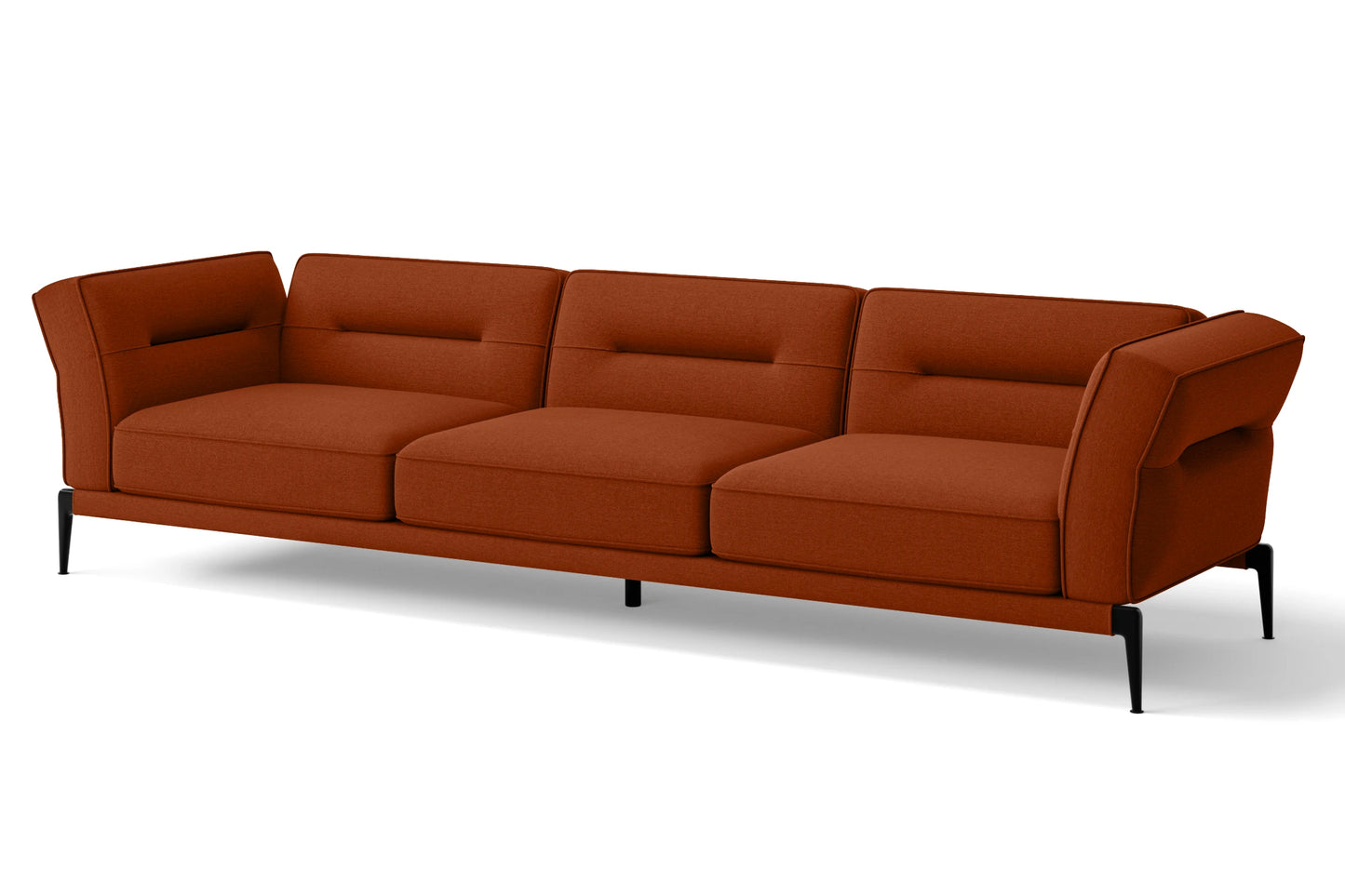 Acerra 4 Seater Sofa Orange Linen Fabric