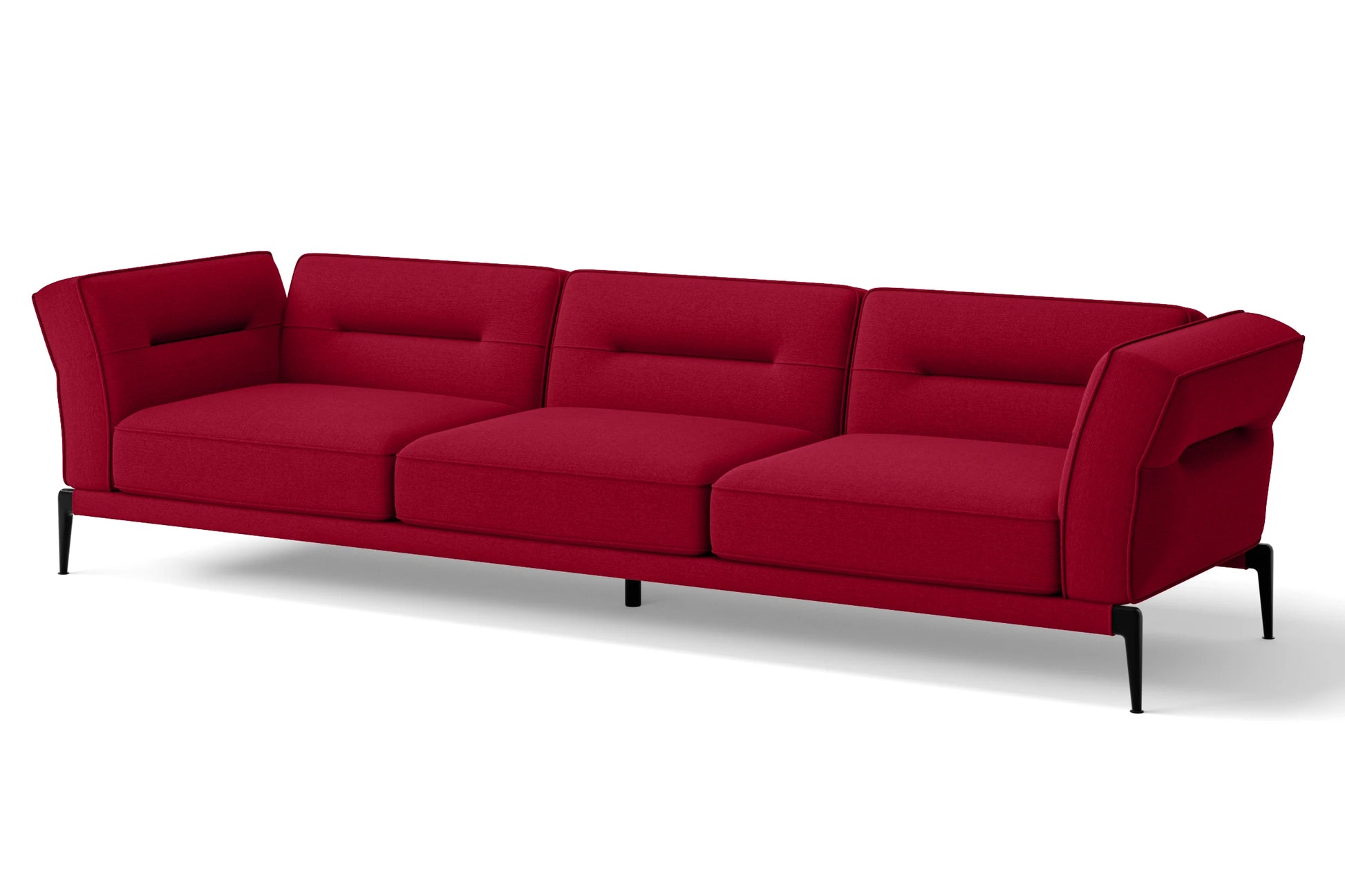 Acerra 4 Seater Sofa Red Linen Fabric