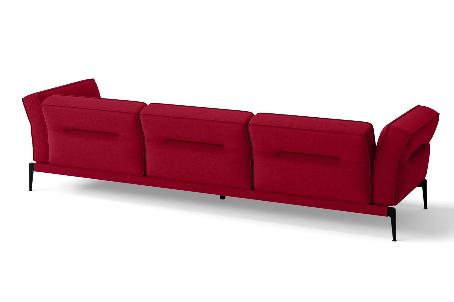 Acerra 4 Seater Sofa Red Linen Fabric