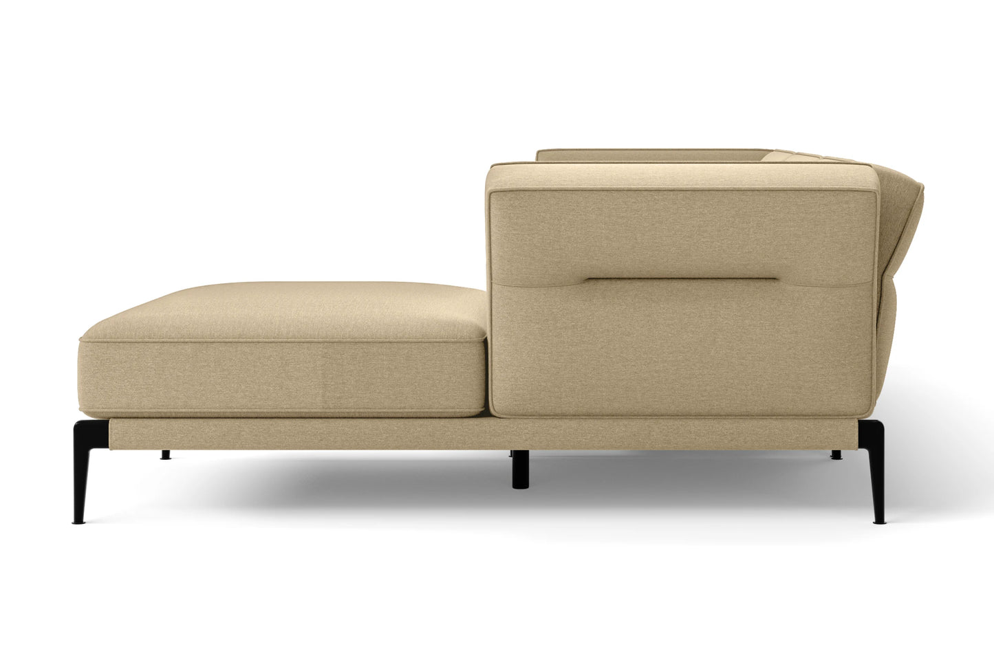 Acerra 4 Seater Right Hand Facing Chaise Lounge Corner Sofa Beige Linen Fabric