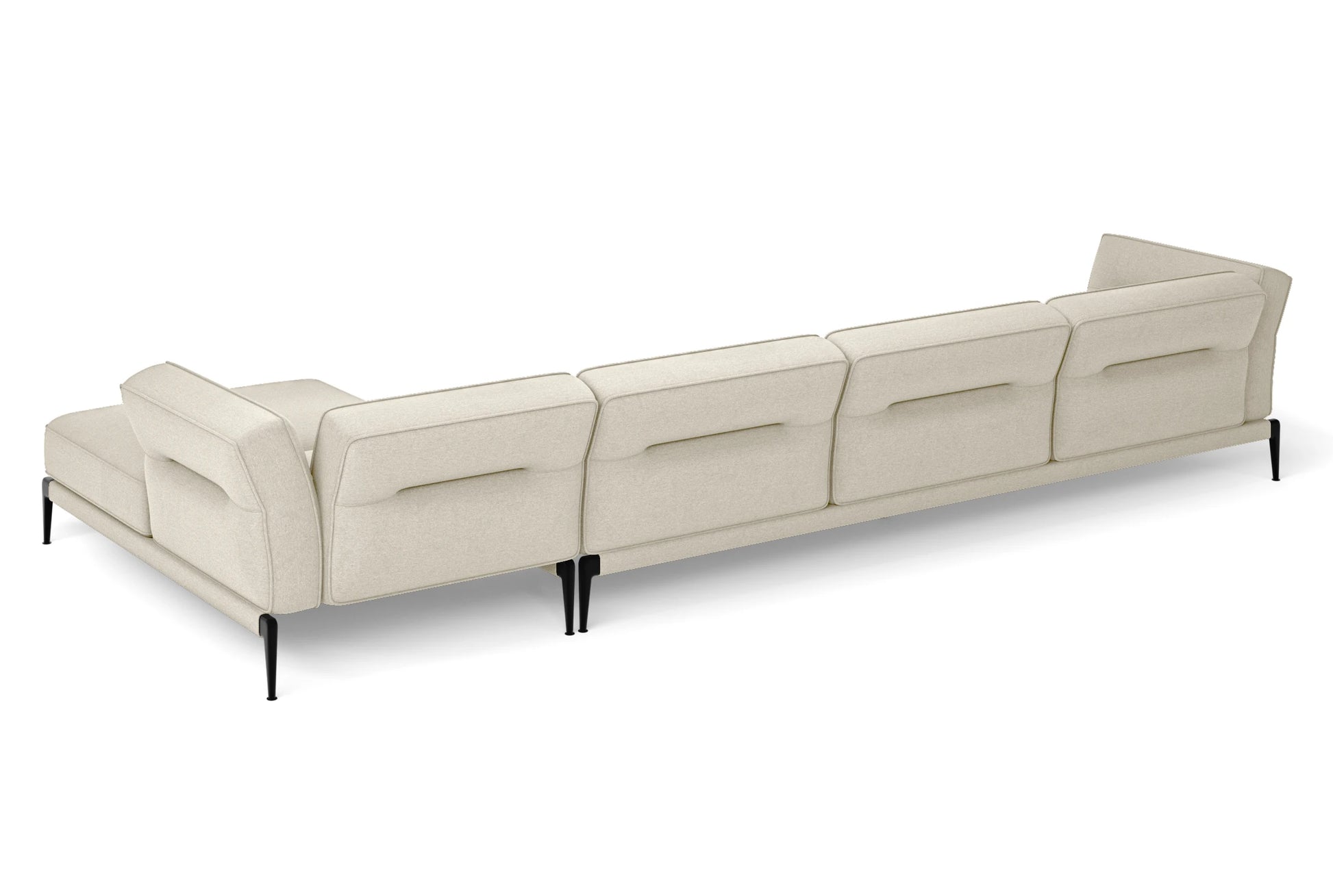 Acerra 4 Seater Right Hand Facing Chaise Lounge Corner Sofa Cream Linen Fabric